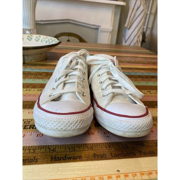 Converse All Star Sneaker Unisex Sz M6.5/W8.5 White Canvas Low Top Lace Up Shoe - Picture 5 of 13